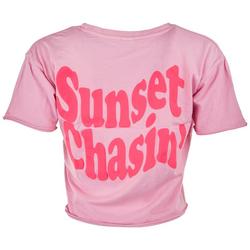 Day Break Juniors Sunset Chasin' Cropped T-shirt