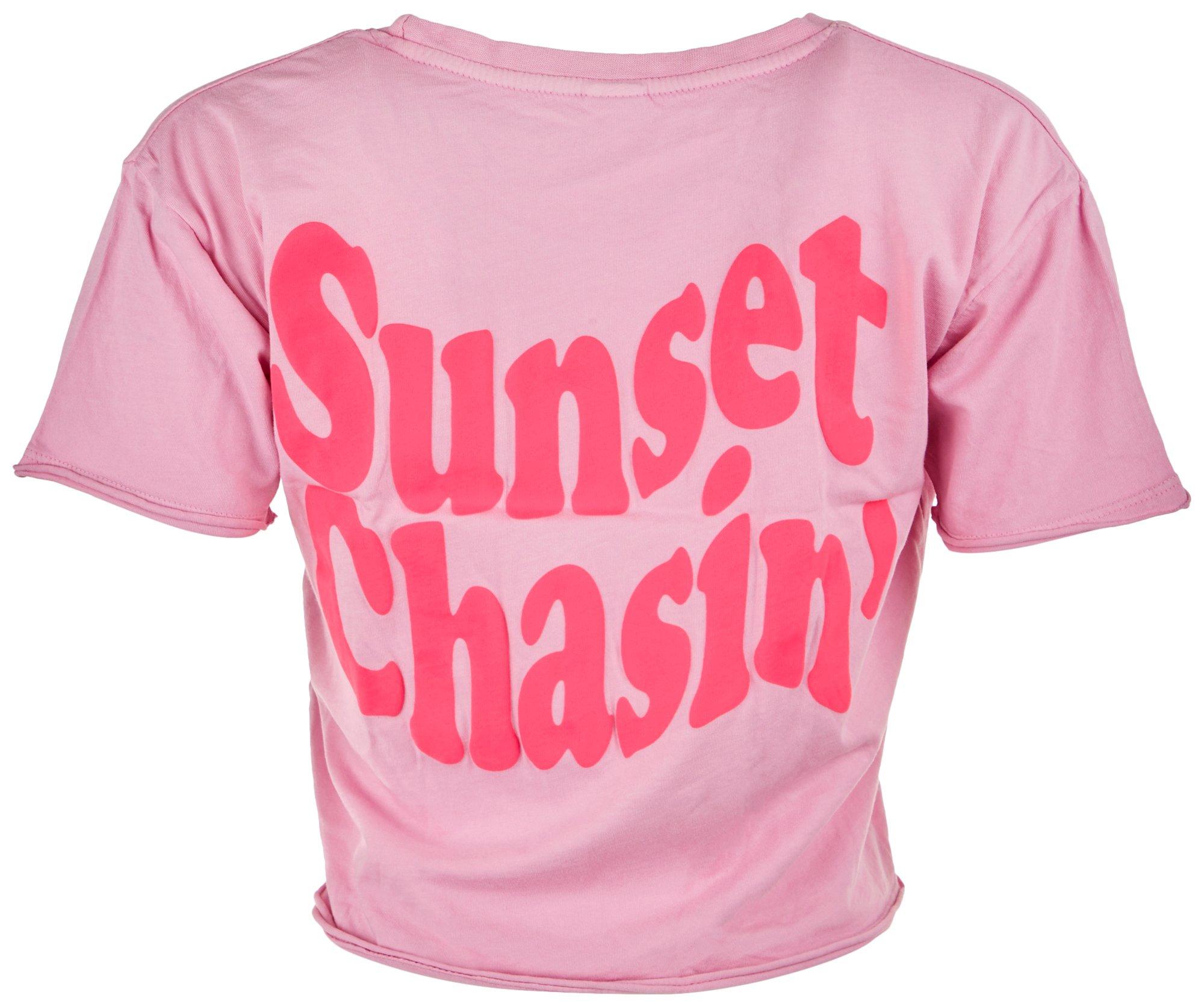 Day Break Juniors Sunset Chasin' Cropped T-shirt
