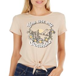 Juniors You Are My Sunshine Tie Front Tee