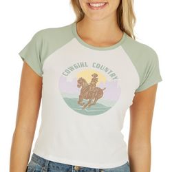 No Comment Juniors Cowgirl Country Baseball Tee