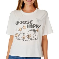 Peanuts Juniors Choose Happy Snoopy Short Sleeve T-Shirt