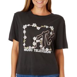MTV Juniors Daisy Logo Short Sleeve T-Shirt