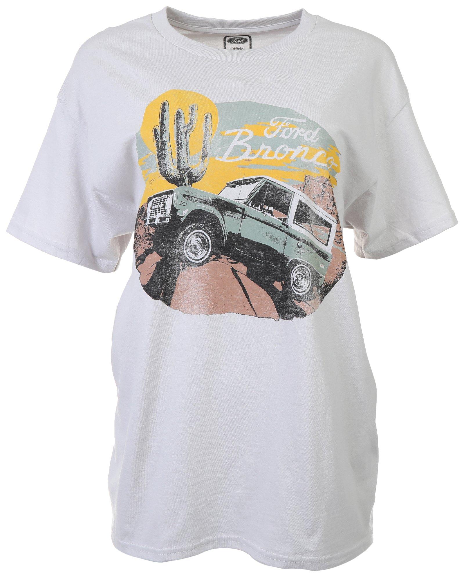 Juniors Solid Bronco Screen Print T-Shirt
