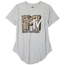 MTV Juniors Leopard Logo T-Shirt