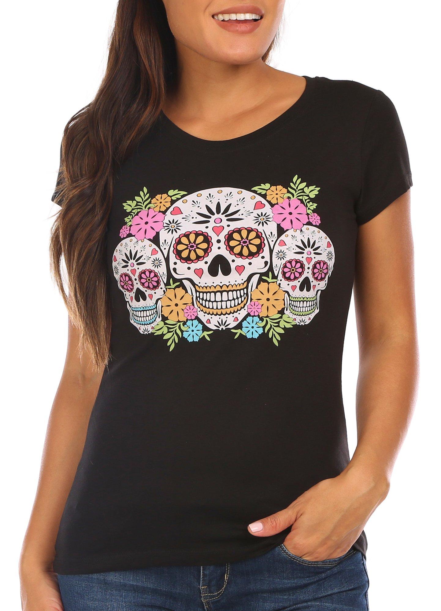 Wound Up Juniors Day Of The Dead Short Sleeve Tee