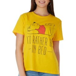 Juniors Winnie The Pooh I'd Rather Be In Bed T-Shirt