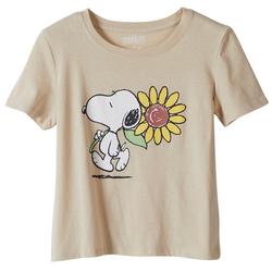 Juniors Sunflower Snoopy Short Sleeve Tee
