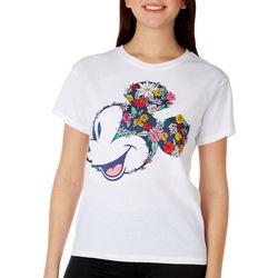Disney Juniors Floral Embroidered Mickey Mouse T-Shirt