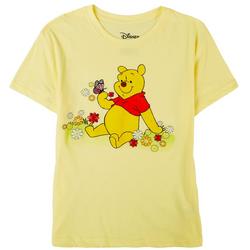 Juniors Embroidered Pooh Short Sleeve T-Shirt