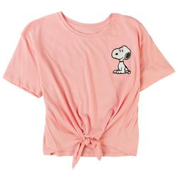 Peanuts Juniors Peanuts Gang Tie-Front Short Sleeve T-Shirt
