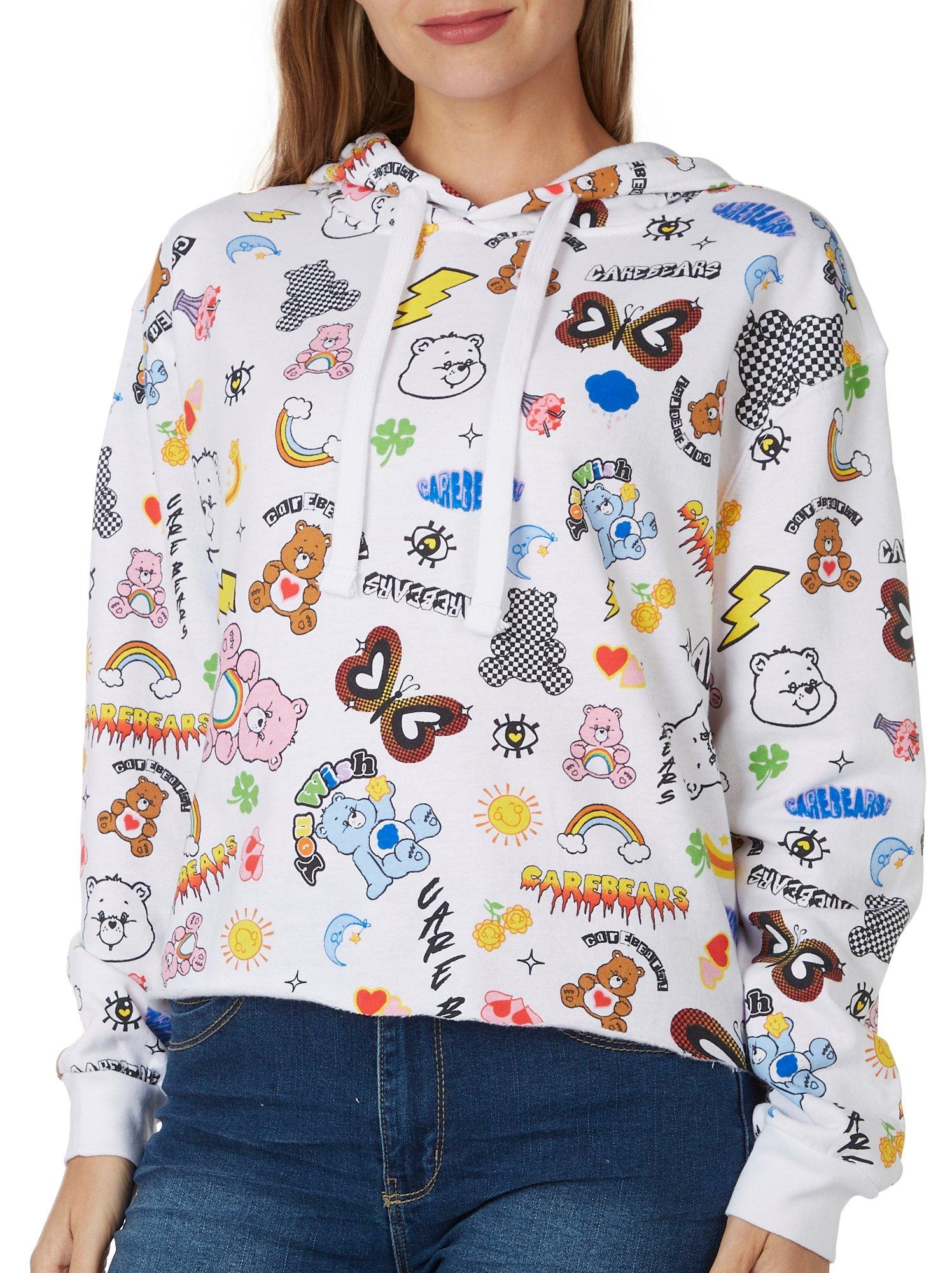 Juniors Care Bear Cropped Drawstring Hoodie