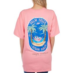 Juniors Palm Trees & Ocean Breeze Short Sleeve Shirt