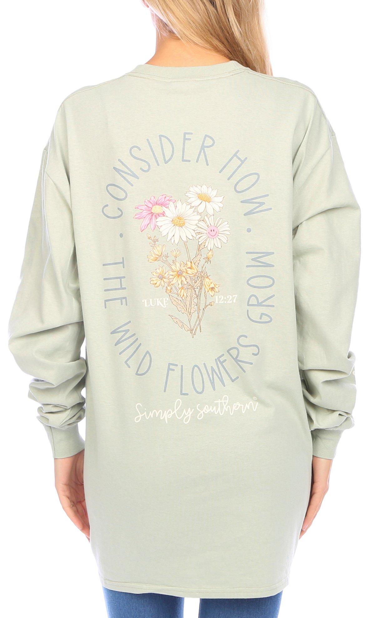 Juniors Wildflowers Long Sleeve Shirt