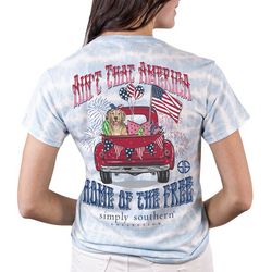 Simply Southern Juniors Home Of The Free Tie Dye T-Shirt