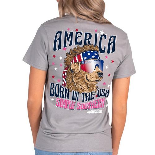 Simply Southern Juniors Born In The USA T-Shirt