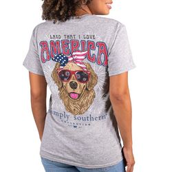 Simply Southern Juniors America Dog Short Sleeve Top