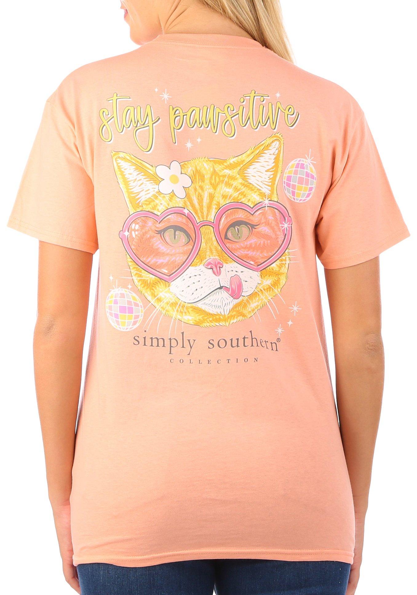 Simply Southern Juniors Stay Pawsitive Short Sleeve Top