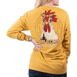 Simply Southern Juniors Too Blessed Print Long Sleeve Top
