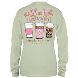 Juniors Coffee Cold Or Hot I Like It A Lot Long Sleeve Tee