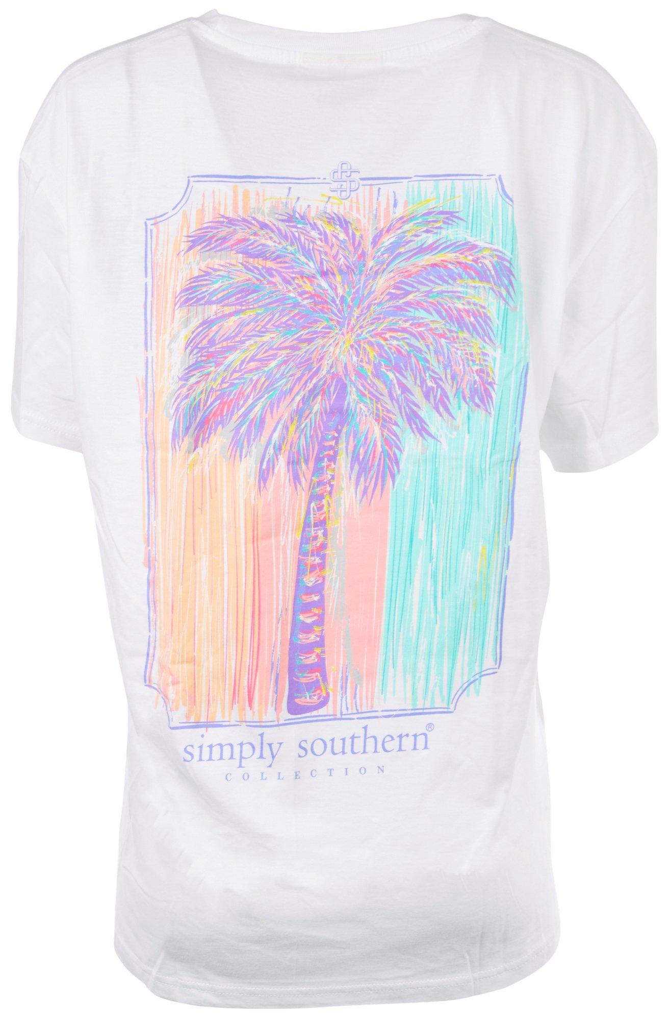 Simply Southern Juniors Palm Short Sleeve Top