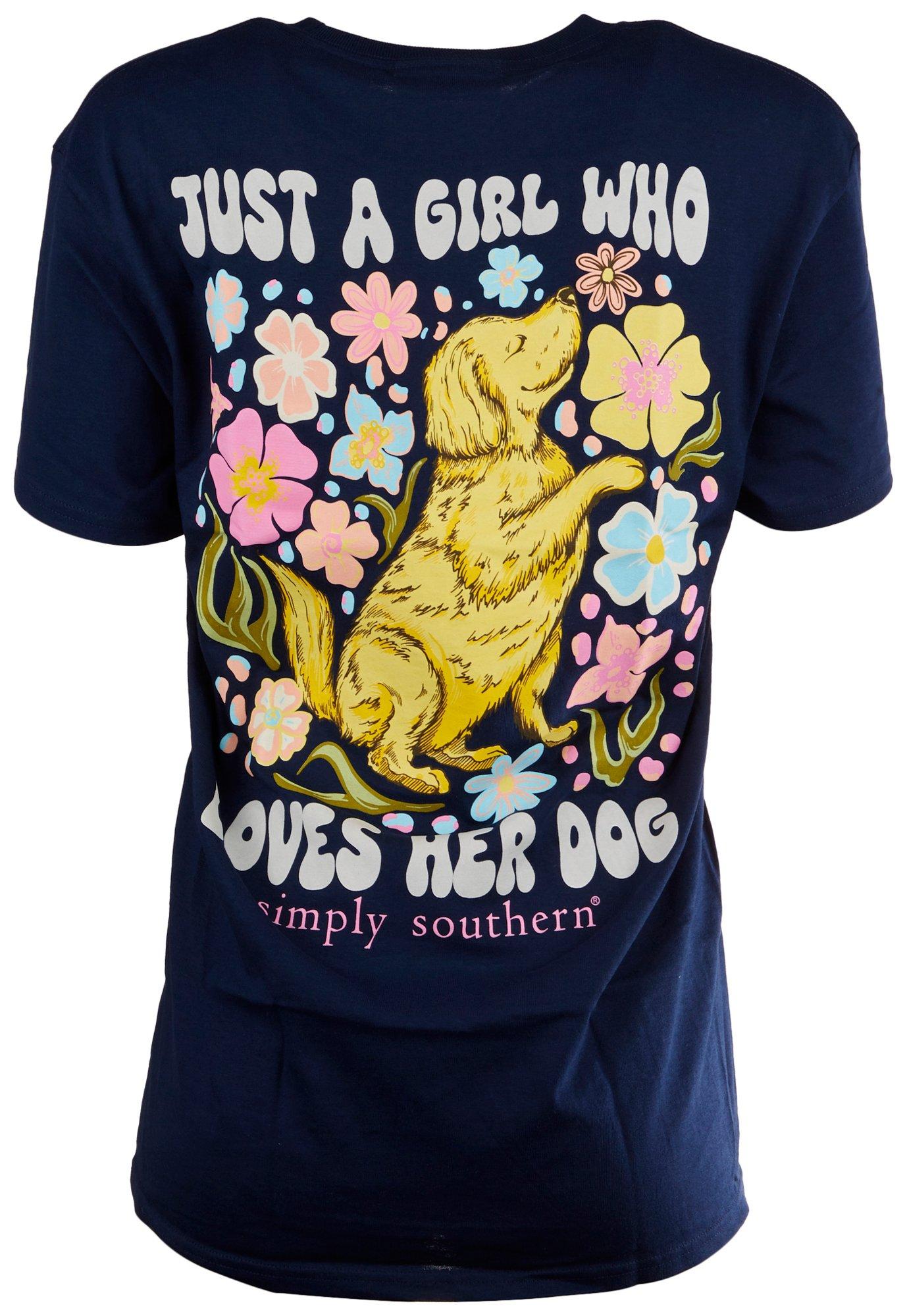 Simply Southern Juniors Love Dog Short Sleeve Top