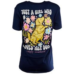 Juniors Love Dog Short Sleeve Top
