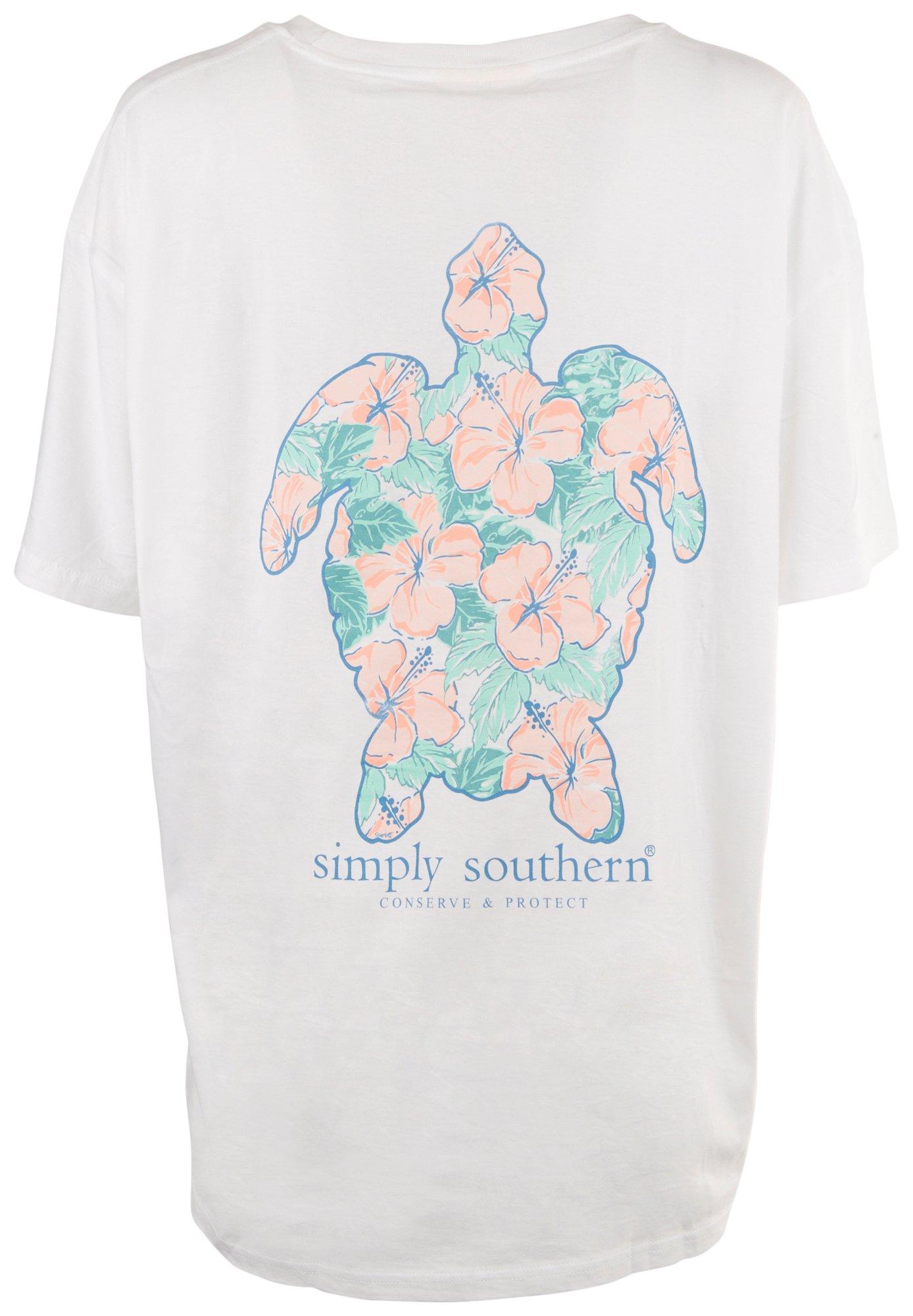 Simply Southern Juniors Tropical Trutle Short Sleeve Top
