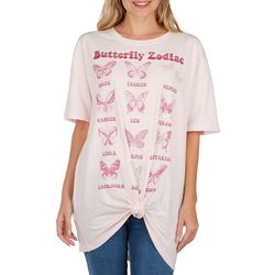 Messy Buns, Lazy Days Juniors Butterly Zodiac T-shirt