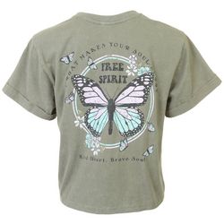 Juniors Free Spirit Butterfly T-Shirt