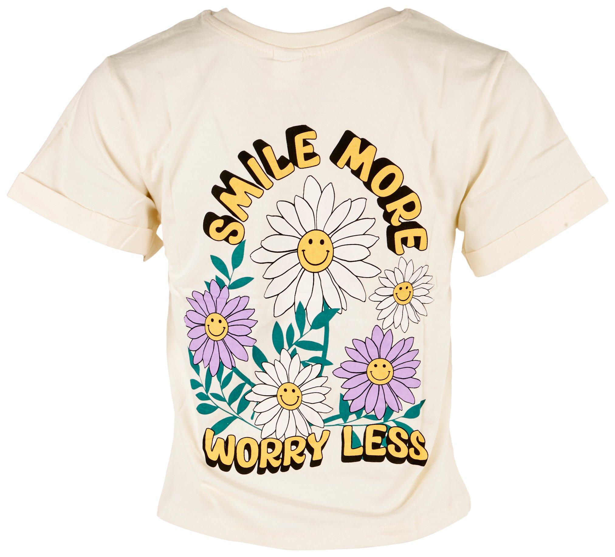 Coastal Dreamer Juniors Smile More Worry Less T-shirt