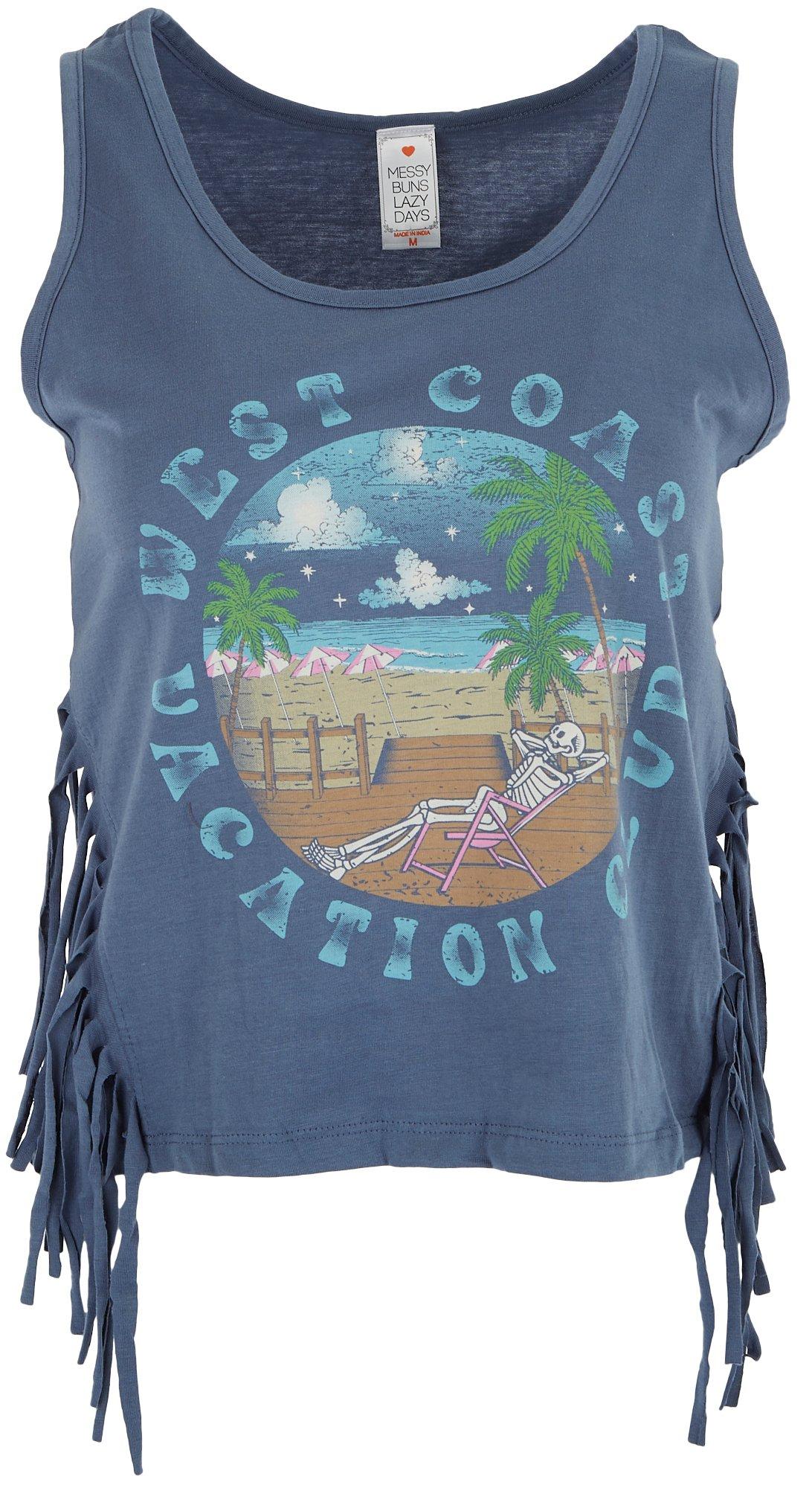 Juniors West Coast Fringe Sleeveless Top