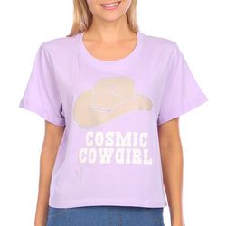Messy Buns Lazy Days Juniors Cosmic Cowgirl Crop T-Shirt