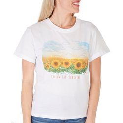 Messy Buns, Lazy Days Juniors Follow The Sunshine T-Shirt