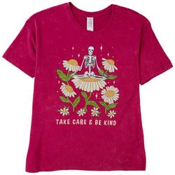 Juniors Be Kind Skeleton Daisy T-shirt
