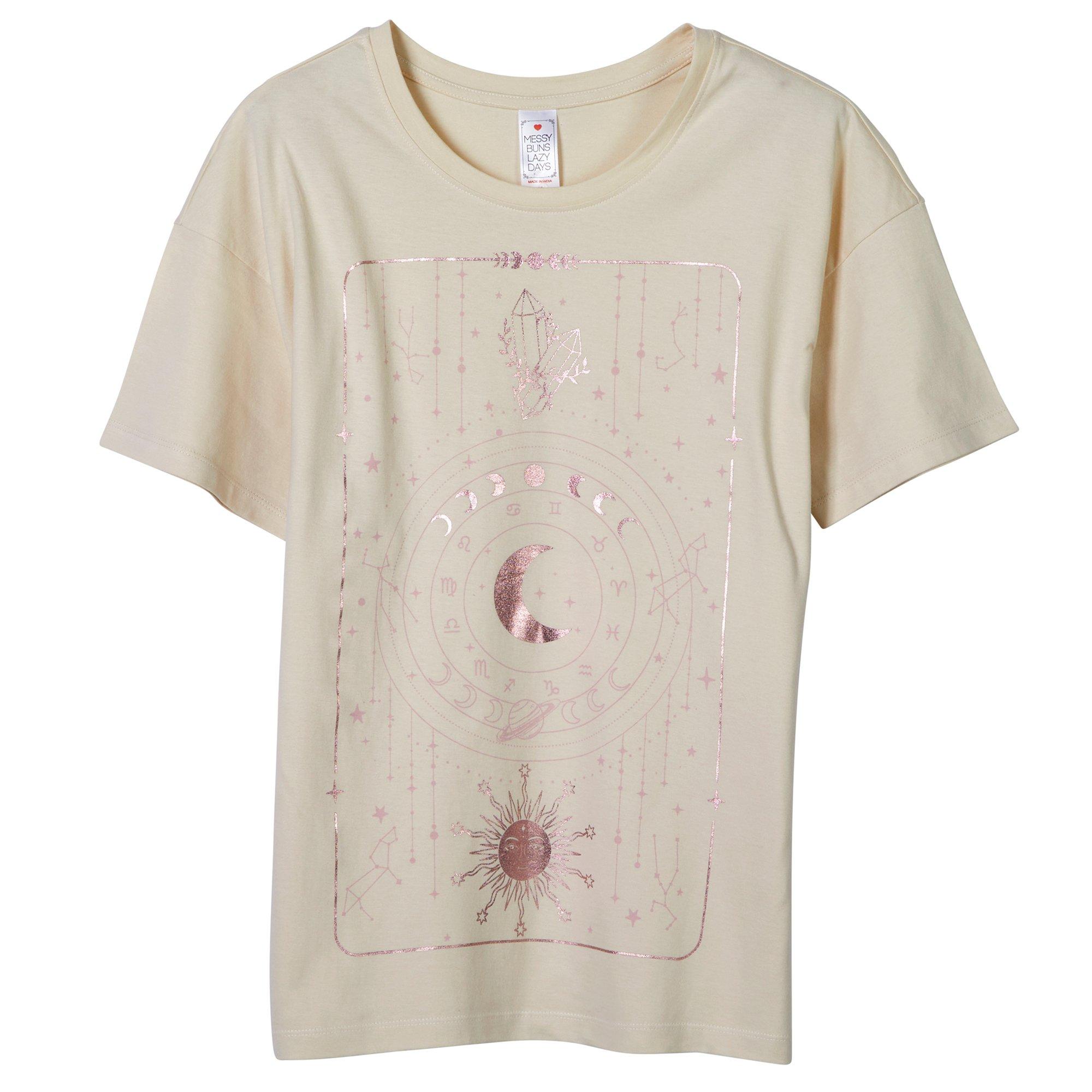 Juniors Celestial Foil Short Sleeve Tee