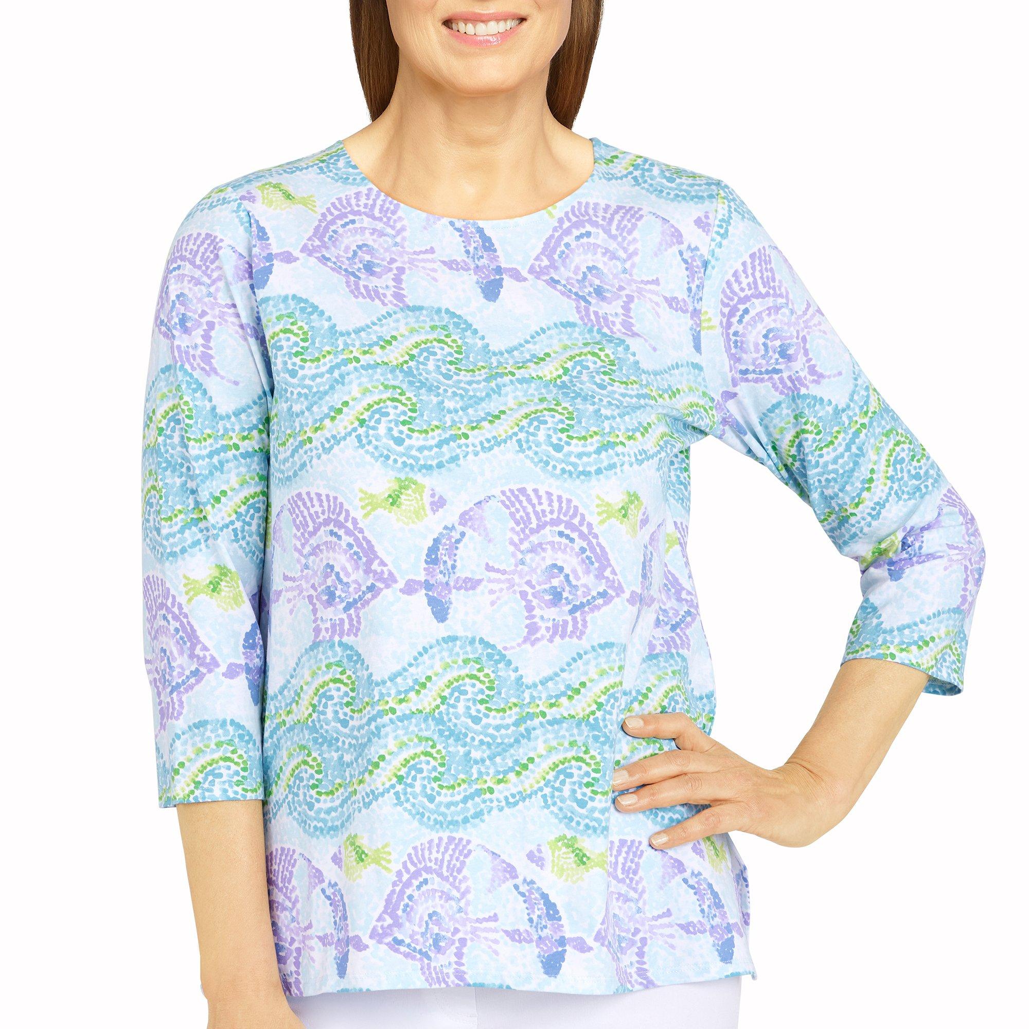 Petite Fish Biadere 3/4 Sleeve Top