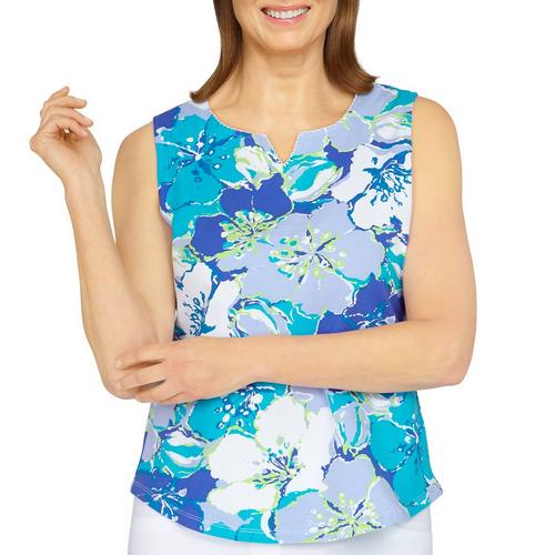 Alfred Dunner Petite Floral Print Sleeveless Top