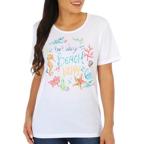 Coral Bay Petite Don't Worry Beach Happy Short