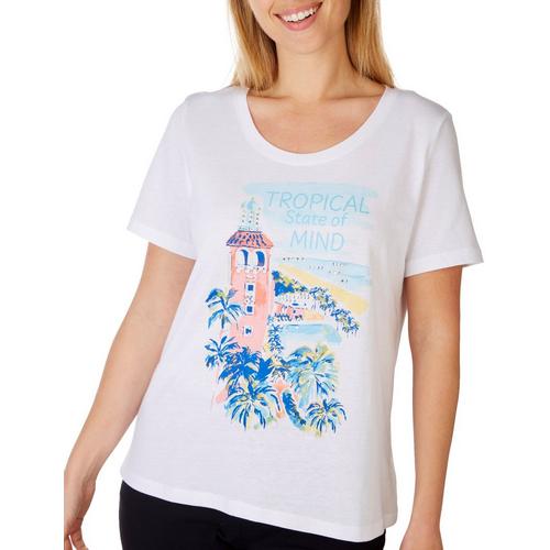 Coral Bay Petite Tropical State Embellished Short Sleeve