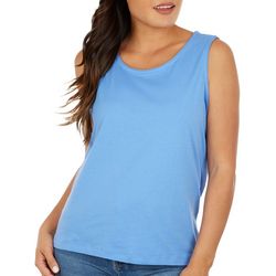 Coral Bay Petite Solid Scoop Neck Sleeveless Top