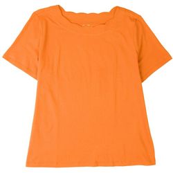 Coral Bay Petite Scalloped Short Sleeve Top