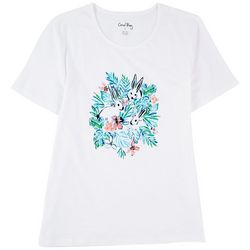 Coral Bay Petite Embellished Bunny Short Sleeve Top