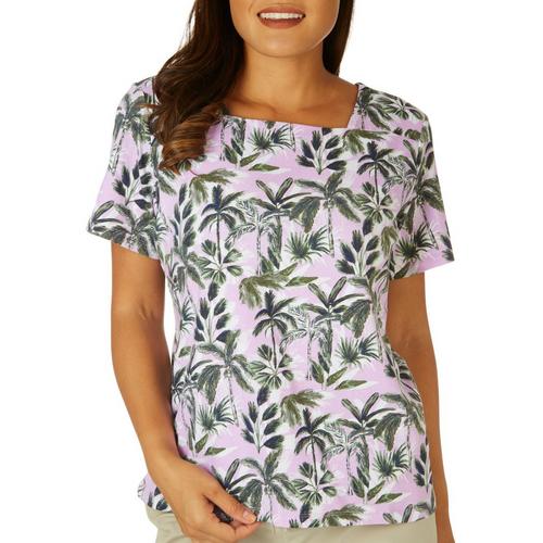 Coral Bay Petite Palm Trees Square Neck Short