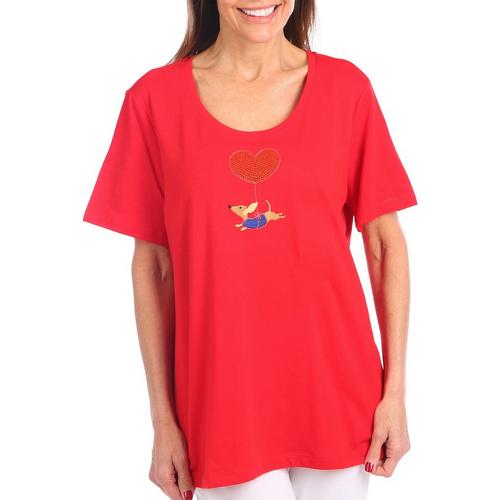 Coral Bay Petite Jewelled Heart & Dog Short