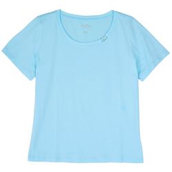 Coral Bay Petite O-Ring Scoop Neck Short Sleeve Top