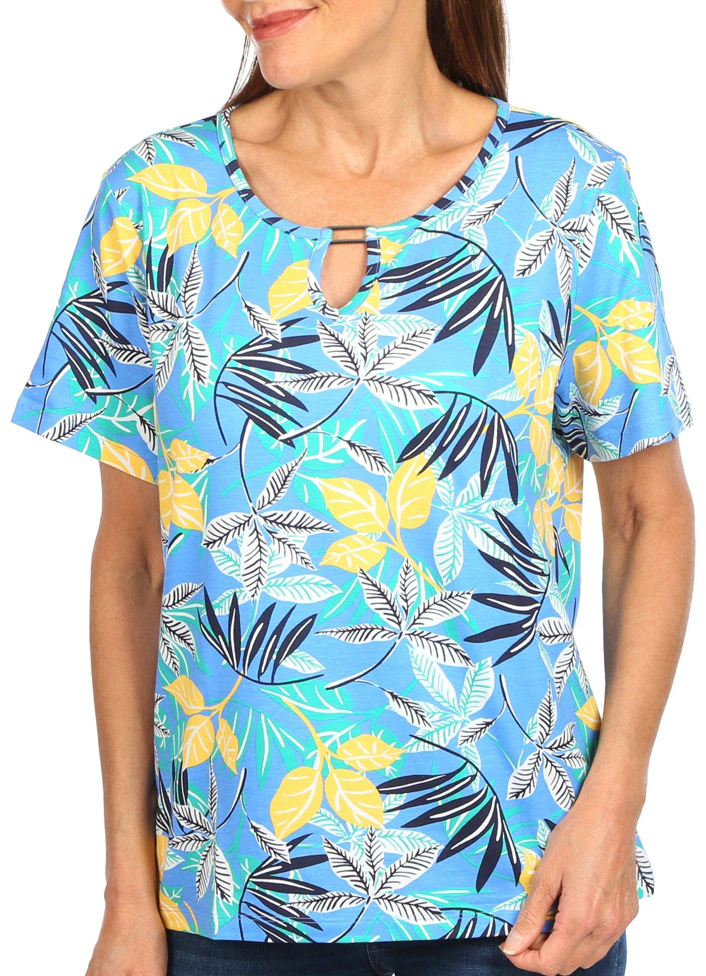 Coral Bay Petitie Foliage Short Sleeve Top