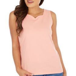 Coral Bay Petite Solid Sweetheart Sleeveless Top