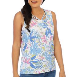 Petite Floral Square Neck Sleeveless Top
