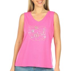 Coral Bay Petite Solid Embellished Sleeveless Top