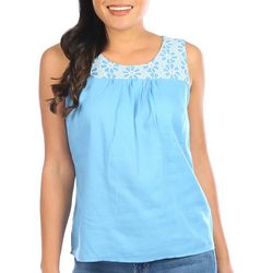 Coral Bay Petite Embellished Lace Sleeveless Top